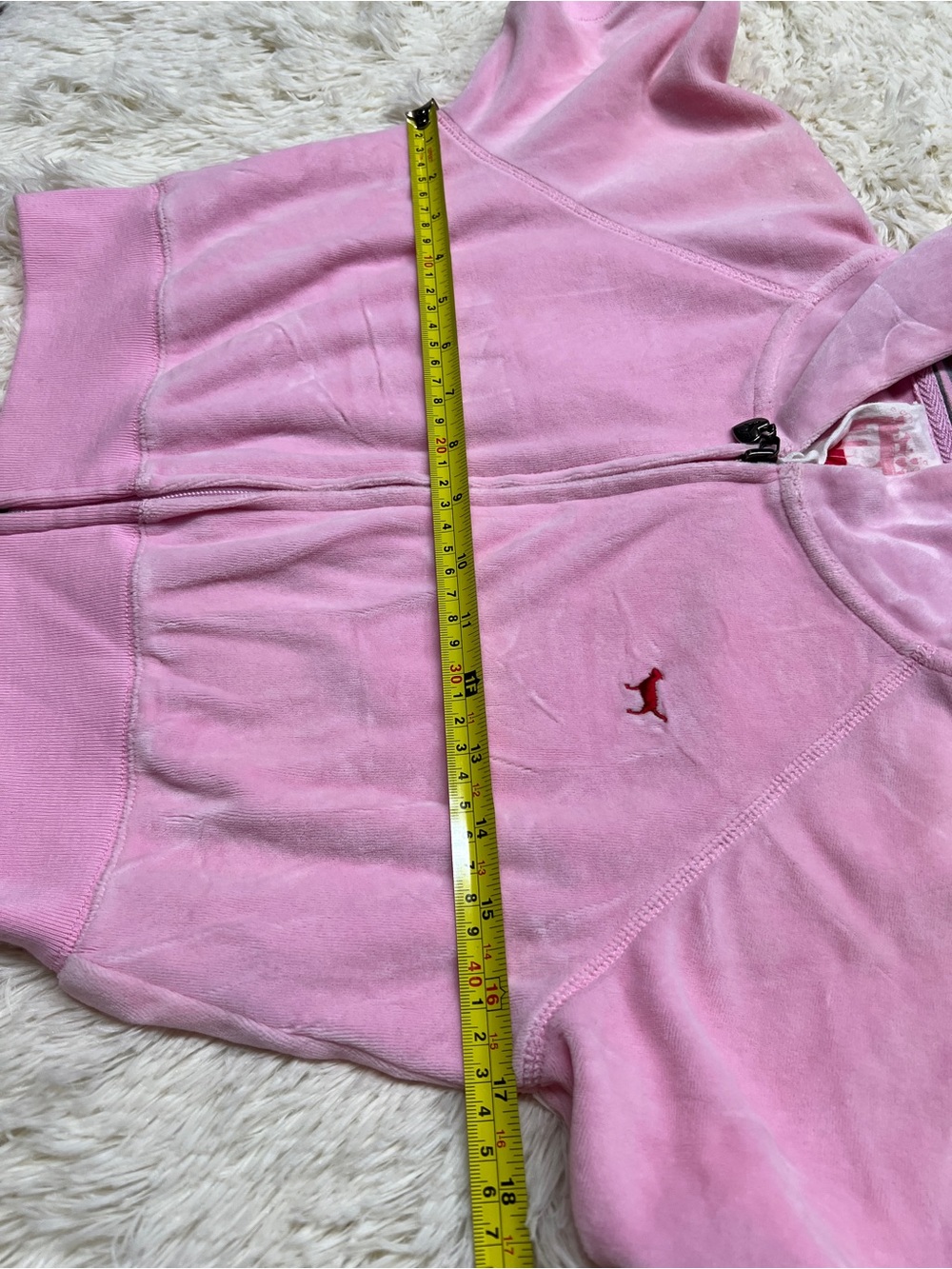 PINK Victoria's Secret Pink Short-Sleeve Hooded Full Zip Jacket Y2K Vintage - Picture 10 of 11